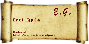 Ertl Gyula névjegykártya